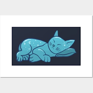 Sleeping Kitty - Blue Moon Posters and Art